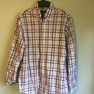 Saddlebred men's medium plaid‎ buttoned down shirt